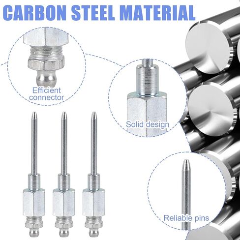 8pcs Grease Gun Accessory Kit, Fittings Include 3 Grease Nozzles, 1 Needle Dispenser, Rubber Tip Joint Nipple, Straight Nozzle & Bent Adapter Coupler for Tight Spaces in Saudi Arabia