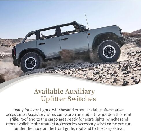 2021-2024 Bronco 6-Gang مفاتيح التركيب المساعدة المتوفرة - وحدة تحكم علوية ملائمة مباشرة من OEM مع مرحلات مقاومة للماء 30 أمبير (IP66)، حماية المصهر - ونش التحكم، شريط الإضاءة، الثلاجة والعتاد خارج الشبكة in Kuwait