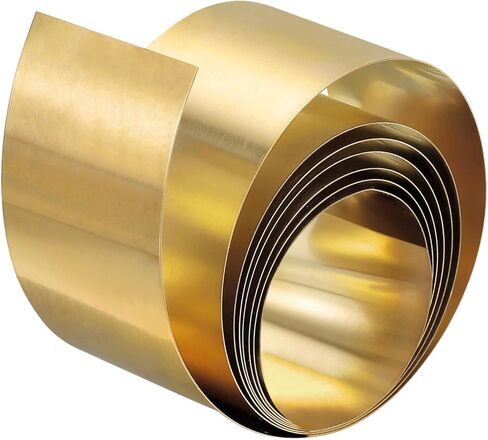 uxcell Brass Sheet Roll, 2000mm x 10mm x 0.2mm Brass Foil Roll Brass Strip for Crafts, Electrical Repairs, Grounding in Saudi Arabia