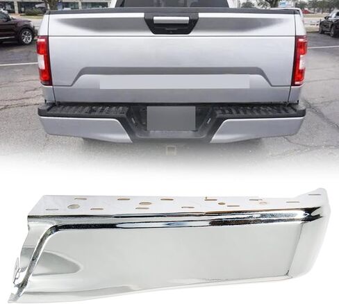 GXYWADY Chrome Steel Passenger Side Right Rear Bumper End Replacement for F150 Truck 2015-2020 without Park Assist Sensors FO1102380 in Saudi Arabia