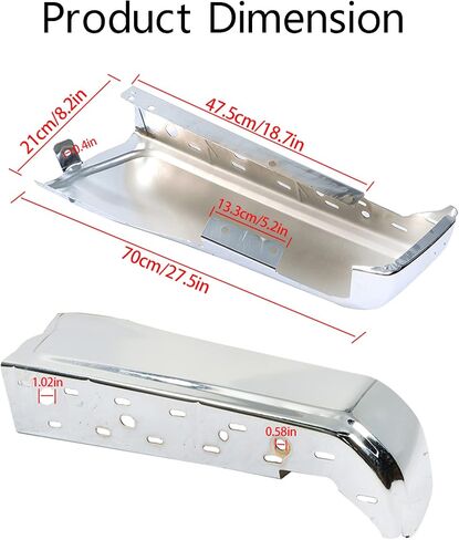 GXYWADY Chrome Steel Passenger Side Right Rear Bumper End Replacement for F150 Truck 2015-2020 without Park Assist Sensors FO1102380 in Saudi Arabia