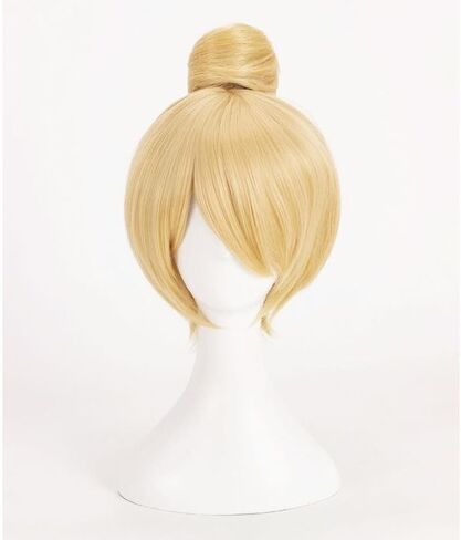 Short Cosplay Wig Fairy Bell Full hair Wig Adult Size synthetic wigs Princess Tinkerbell+ Hair Cap in Saudi Arabia