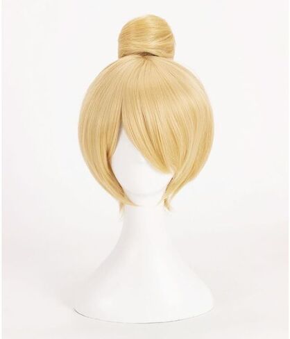 Short Cosplay Wig Fairy Bell Full hair Wig Adult Size synthetic wigs Princess Tinkerbell+ Hair Cap in Saudi Arabia