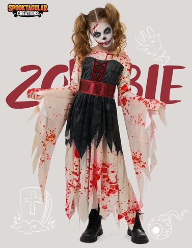 Spooktacular Creations Halloween Zombie Costume for Girls, Halloween Costume for Kids, Zombie Princess Dress in Saudi Arabia