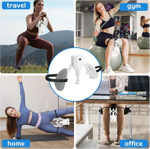 Thigh Master Thigh Exerciser - 0-44 Lb Adjustable Pelvic Floor Kegel Thigh Trainer Toner for Postpartum, Inner Thigh Exercise Equipment 4 Fixed Straps, Easy to Use at Home, Office, Travel, Gym in Kuwait
