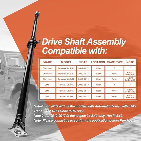 946-036 Rear Complete Drive Shaft Prop Shaft Driveshaft Assembly [AWD] Fit for Chevrolet Equinox, Fit for GMC Terrain 2010-2017, 2.4L 3.0L, Replace OE 20824105, 84214206 in Saudi Arabia