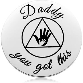 Daddy You Got This Recovery Coin, Alcoholics Anonymous Token, Sober Birthday Gift for Dad from Son Daughter, Unique 12 Step Gifts for Papa, AA Sobriety for Father