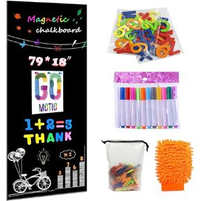 2 Pcs Magnetic Dry Erase White Board Contact Paper for Wall 40"x 18" Adhesive Whiteboard Sticker Roll with 36 Magnet Letters for Kids Peel and Stick Whiteboard Wallpaper Magnetic Pain