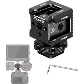 Suptig 3 Port Cold Shoe Mount with 1/4"-20 Thread for Camera Cage Flash LED Monitor Microphone etc.