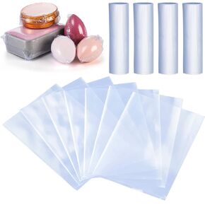 Tosnail 500 Pack 6" x 6" PVC Shrink Wrap Bags, Clear Heat Shrink Wrap for Packaging Homemade Soap, Bath Bombs, Lip Balm Container, Candles and DIY Crafts