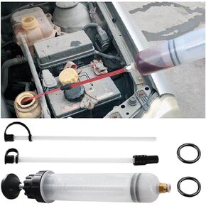 200cc Fluid Extractor, Automotive Oil Change Syringe Pump, Manual Suction Vacuum Fuel Car Transfer, Auto Extraction & Fill Pump for Oil Coolant Brake Fluid, Vehicle Accessories
