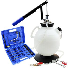 JoyFans 7.5 Liter Manual Transmission Fluid Pump, ATF Refill Fill System Dispenser Kit, Portable Automatic Oil Transfer Change Filling Tool with 15PCS ATF Adapters on Most Vehicles Cars