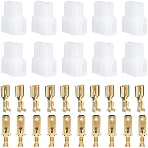 T-Type 2 Pin Way Electrical Automotive Wire Connector Male Female Socket Plug and Pin Header Crimp Wire Terminals Kit Fit for Kenwood in Saudi Arabia