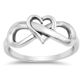 Sterling Silver Infinity Love Knot Heart Promise Ring Infinity and Heart Tarnish Resistant Comfort Fit Ring (9)
