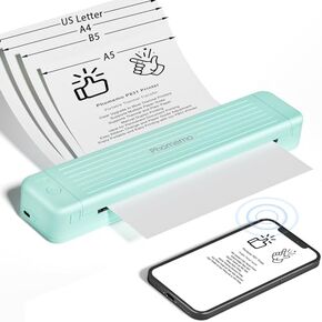 Phomemo Portable Printers Wireless for Travel, P831 Bluetooth Thermal Transfer Printer Support 8.5" X 11" US Letter/A4/A5/B5 Copy Paper, 300 DPI Mobile Inkless Printer for iOS, Android & Laptop