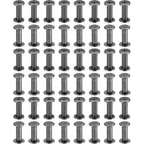 PATIKIL M5x8mm Chicago Screws, 100 Sets Chicago Screws Phillips Binding Post Screw Bolts Leather Rivets Brass Fasteners Connectors Steel for Leather Belt Scrapbook Photo Albums, Silvery