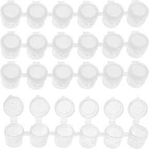 10 Strips(60 Pots) Empty Paint Strips Empty Paint Pot Strips Mini Paint Pot Pod Strips Empty Paint Pot Pod Strips Mini Empty Paint Pot Pod Strips Plastic Storage Containers(5 ml, White)