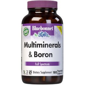 Bluebonnet Multi Mineral Plus Boron Vegetarian Capsules without Iron,White 90 Count