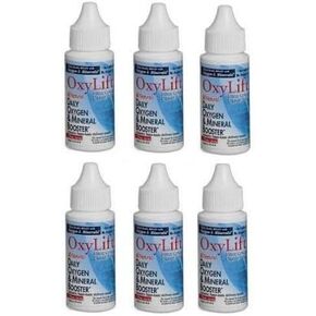 OxyLift® Sixpack, All Natural Daily Oxygen & Mineral Booster with Ionic Minerals, Enzymes, Amino Acids & Beneficial Subtle Energy Booster/ Supplement 6 bottle package.