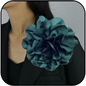Dainty Satin Fabric Rose Flower Brooches 7.5in Extra Large Big Camellia Flower Brooches Lapel Pins for Women Wedding Party Dance Dress Clothes Accessories Valentine's Day Gifts