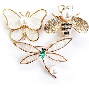 3 Pieces Golden Brooch Pins Jewelry Fashion Animal Style for Cloth Hat Dress Wear Banquets Weddings Birthday Parties Elegant Gift for Girls Ladys Women
