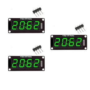 4-Digit LED Display Tube Decimal 7 Segments TM1637 Serial Driver, Clock Double Dots Module White LED Display Board.(3pcs, White Color, 0.36 INCH)