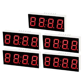 uxcell Common Cathode 12 Pin 4 Bit 7 Segment Display 1.57 x 0.63 x 0.28 Inch 0.4" Red LED Display Digital Tube 5pcs