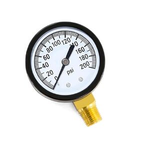 1/4" NPT 100Psi Steel Economical All Purpose Pressure Gauge with Brass Internals 2" Dial Display Bottom Mount