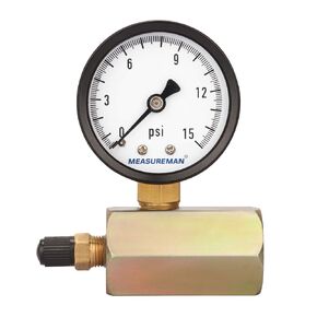 MEASUREMAN 2" Steel Gas Pressure Test Gauge Assembly, 3/4" FNPT Connection, 0-60Psi/kpa, -3-2-3% Accuracy