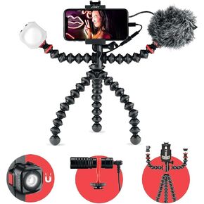JOBY GorillaPod Advanced Mobile Vlogging Kit, Universal Vlogging Kit, Mobile Phone Creators, Beamo LED Light, Wavo Microphone, GripTight Phone Clamp, Dynamic Microphones, Mini Microphone in Kuwait