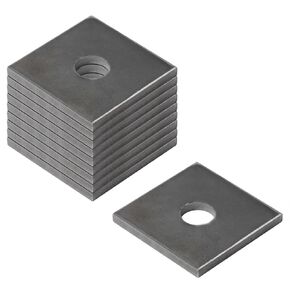 10 PCS 5/8"(ID) x2-1/2"x2-1/2" Heavy Duty Square Plate Washer Plain, Fit for 5/8" Bolt, Square Flat Washers Bearing Plate Fastener, 4.8mm Thickness