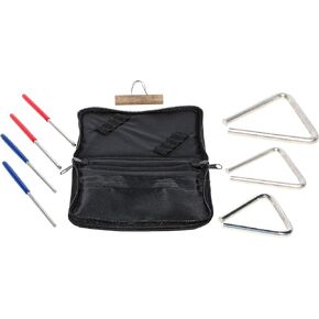 TRE57BP Made in USA Set of Three Triangles and Beaters with Carrying Case for Storage and Travel