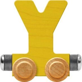 Maple Landmark NameTrains Bright Letter Car Y - Made in USA (Yellow)