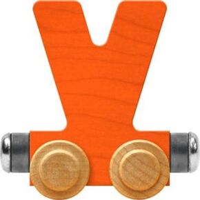 Maple Landmark NameTrains Bright Letter Car V - Made in USA (Orange)