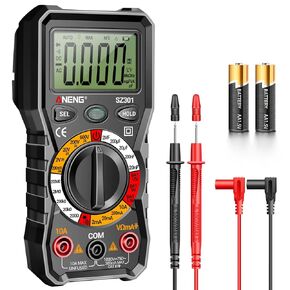 Digital Multimeter with Case,DC AC Voltmeter,Ohm Volt Amp Meter,Measures Voltage,Current,Resistance,Continuity,Diodes,Electric Tools for Househould Outlet,Automotive Battery Test