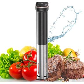 Sous Vide Machine, 1100W Upgraded WIFI Sous Vide Cooker Ultra-quiet Working Cooker Immersion Circulator with Recipes(App Included), Accurate Temperature, Digital Timer, IPX7 Waterproof