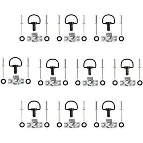 Motorcycle Race Fasteners Quick Release D-Ring 1/4 Turn Race Fairing Fasteners Rivet Type B 19mm (10 Pack) Dark Black