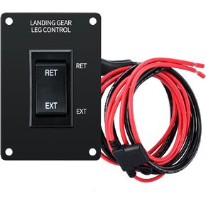 Landing Gear Replacement Switch, Briidea Landing Gear Switch with Black Iron Panel and Anti-Rust Prevention for 5th Wheel RVs and Trailers,White