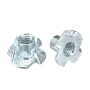 uxcell M4 4 Pronged Tee Nut T-Nut for Table Legs Rock Climbing Wall Woodwork Holds Wood Cabinetry 50Pcs