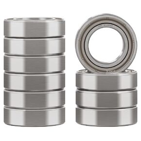 XIKE 10 Pcs R144ZZ Bearings 1/8"x1/4"x7/64",Double Shield Seals Metal and Pre-Lubricated, Deep Groove Ball Bearing.