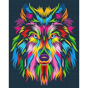 Paint by Numbers DIY Acrylic Painting Kit for Kids & Adults Beginner – 16" Wx20 L Colorful Dog Pattern