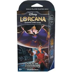 Ravensburger Disney Lorcana: Rise of The Floodborn TCG Starter Deck Amber & Sapphire for Ages 8 and Up