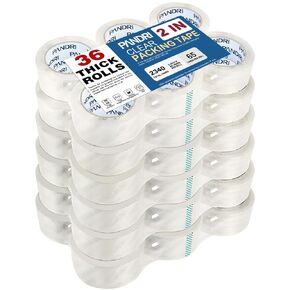PANDRI Clear Packing Tape, 36 Rolls Heavy Duty Packaging Tape for Shipping Packaging Moving Sealing, 1.88 inches Wide, 65 Yards Per Roll, Total 2340 Yards