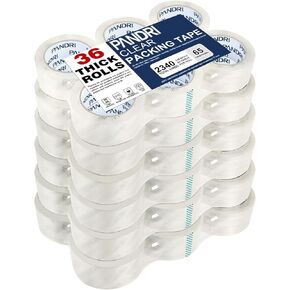 PANDRI Clear Packing Tape, 36 Rolls Heavy Duty Packaging Tape for Shipping Packaging Moving Sealing, 1.88 inches Wide, 65 Yards Per Roll, Total 2340 Yards