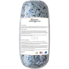 EUROTEX Premium Shredded Memory Foam Bean Bag Filler, Pillow Cushion Filling, Dog Bed, Craft, Pouf Refill, Polyfill/Poly fil Stuffing- Soft, Made in USA, Multi Color - 5lbs