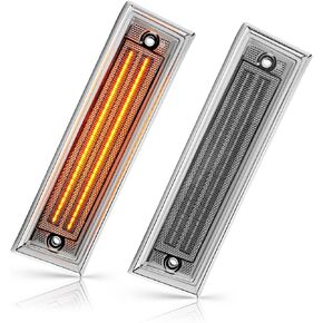 Front LED Side Marker Lights Fender Bumper Lamps Compatible with Chevy C/K C10 C20 C30 Pickup Trucks Blazer Suburban Jimmy 1981-1991 Smoked Lens 2 Pieces (Clear Lens)