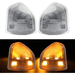 LED Side Mirror Turn Signal Light Left & Right Rear View Mirror Lamps Clear Cover Lens for 68302828AA 68302829AA Compatible with 2010-2018 Dodge Ram 1500 2500 3500 4500 5500, Pack of 2