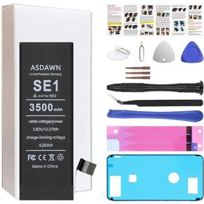 ASDAWN 3500mAh Battery for iPhone SE 2016 (Not for SE 2020/ SE 2022), Upgraded Higher Capacity iPhone SE1 Battery Replacement for A1662 A1723 A1724 with Professional Tools