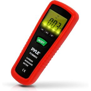 Pyle Meters Hand Held Carbon Monoxide Meter - High Accuracy and 1000 PPM Measurement Range CO Sensor w/Digital LCD Display Auto Power Off Battery Operated and Control Buttons - Pyle PCMM05