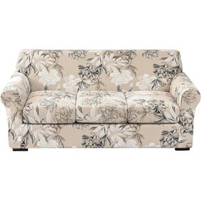 FORCHEER Loveseat Covers for 2 Cushion Couch Covers 3 Piece Stretch Sofa Cover for 2 Cushion Couch Covers Bohemia Style Printed Loveseat Slipcover Washable Furniture Protector (Loveseat, Styles 1)